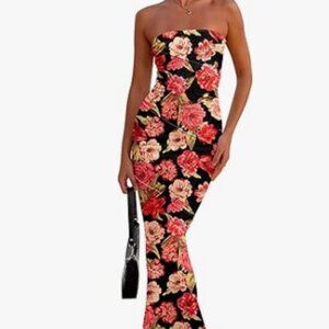 2025 Summer Floral Bodycon Maxi Dresses
